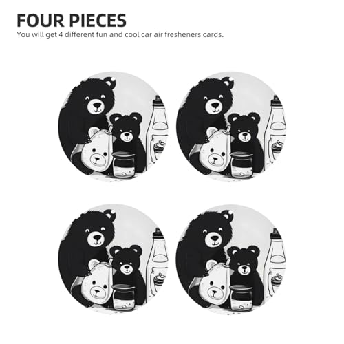 Hojas aromáticas para auto con diseño de oso y botella de leche miniatura 2