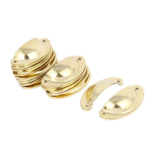 sourcing map Tirador Tono Oro 82X34X18Mm 20Pcs Armario De Hierro Forma De Concha De Estilo Retro