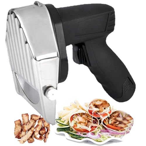 Electric Gyro Knife, Cordless Kebab Slicer with Adjustable Thickness for Shawarma and Roast Meat Cutting