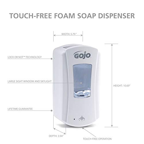 GOJO LTX-12 Touch-Free Foam Hand Soap Dispenser White 1ct - 1980-01 by GOJO - Image 3