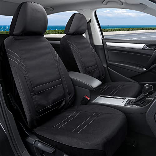Front Seats Cover for Car 2PCS, Waterproof Car Seat Covers Durable Seat Protector Universal Fit for Most Trucks, Cars, SUVs and Vans