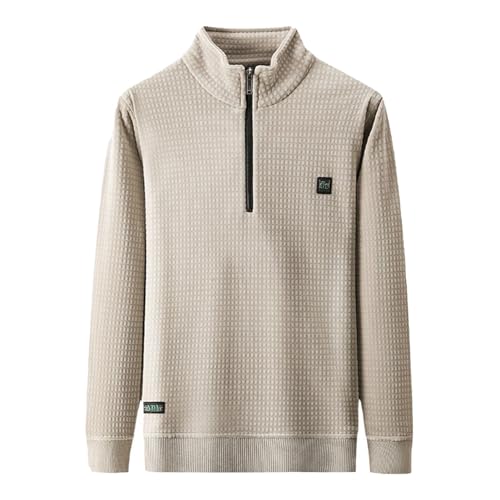 Pull zippé pour hommes en alpaga chaud et doux couleur unie - 8