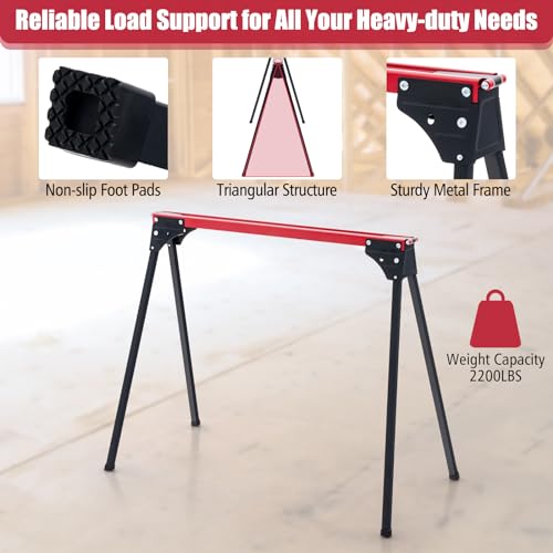 Goplus Heavy-Duty Folding Sawhorse