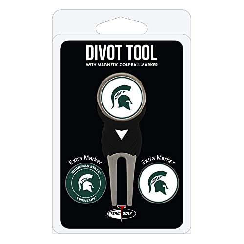 Team Golf alabama-Parent NCAA Michigan State Spartans Divot Tool with 3 Golf Ball Markers Pack, Markers are Removable Magnetic Double-Sided Enamel