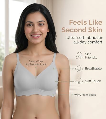 Image of DClub Wireless Bras for Women No Underwire Seamless Push Up Full Coverage Everyday Bra Comfortable Supportive Tshirt Bralette