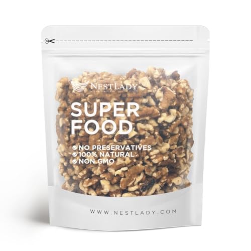 NESTLADY California Shelled Walnuts, Raw Walnut Kernels, 400g