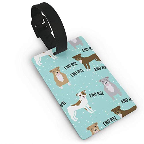 JKOVE Etiquetas Equipaje,Pitbull BSL Light Blue para Tarjetas de Visita,Flexibles,Regalos de Viaje