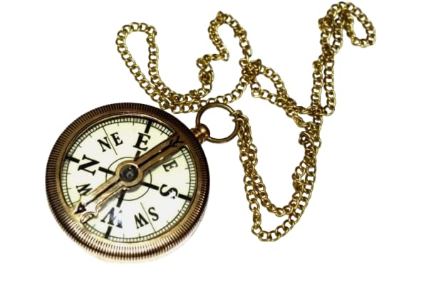 Handmade Antique Brass Nautical Compass with Chain – Vintage Pocket Compass for Men, Travelers & Collectors – Working Maritime Navigation Gift-picture-15