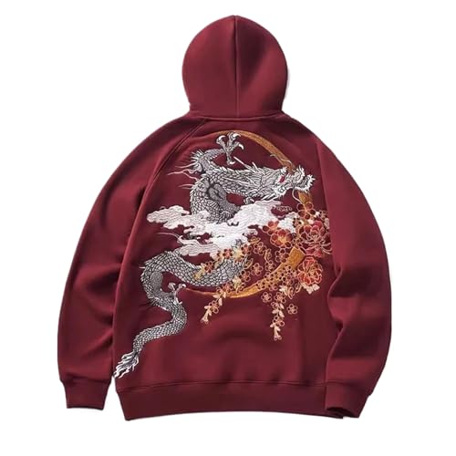 Pull sweatshirt brodé dragon pour homme fini les hauts basiques