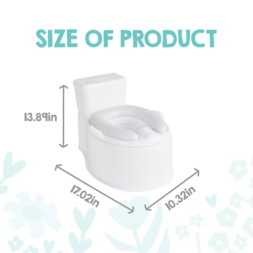Image of Regalo 2-in-1 Toddler Potty Training Toilet with Flushing Sound, Removable Potty Training Seat, Soft Cushion & Splash Guard, Toddler Potty Chair with Storage, Toilet Seat Transition, White