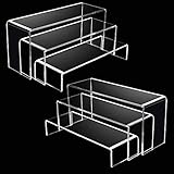 ANDGOO Display Risers, 6 Pcs Rectangular Clear Acrylic Showcase Collectibles Display Stands Suitable for Retail Shoe Showcase Jewelry Funko Pop Figures