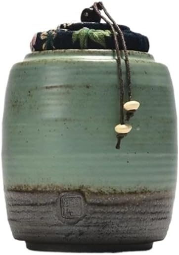 SONGCHAO Sugar Jar Ceramic Loose Tea Storage Jars Handmade Ceramic Sealed Jars Kung Fu Tea Ceremony Accessories Storage Containers Tea Canister (Color : A)