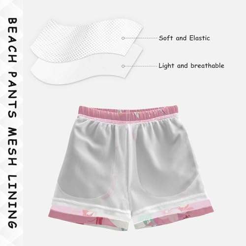 Pigsaly Boys Swim Trunks White Star Unicorn Boys Board Shorts Swimsuit Swimwear Summer Bathing Suit S4