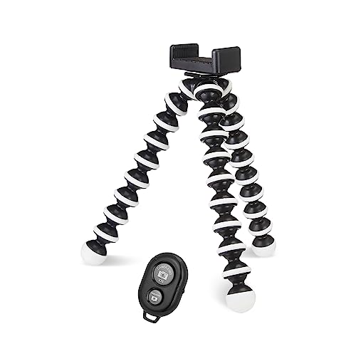 Amazon Basics Premium Gorilla Tripod for Mobile Phone&Camera with Phone Mount&Bluetooth Remote,Flexible Gorilla Stand for DSLR&Action Cameras