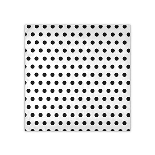 Black White Polka Dot Women Square Silk Like Hair Scarf Head Wrap Satin Head Scarf 35 x 352