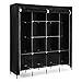 Produktbild SONGMICS Kleiderschrank XXXL, Hochfüße Faltschrank Stoffschrank mit 2 Kleiderstangen 4 Taschen, 180 x 45 x 168 cm, Schwarz RYG44H