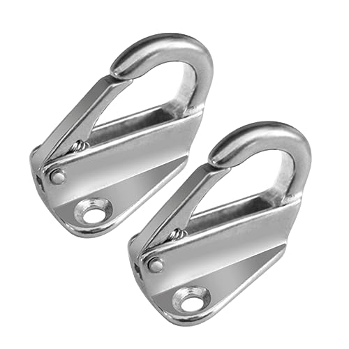 ARTSEWPLY Stainless Steel Spring Boat Hooks 2 Pack Marine Grade Hooks for Bumper and Rope Corrosion Proof for Yacht and Boat