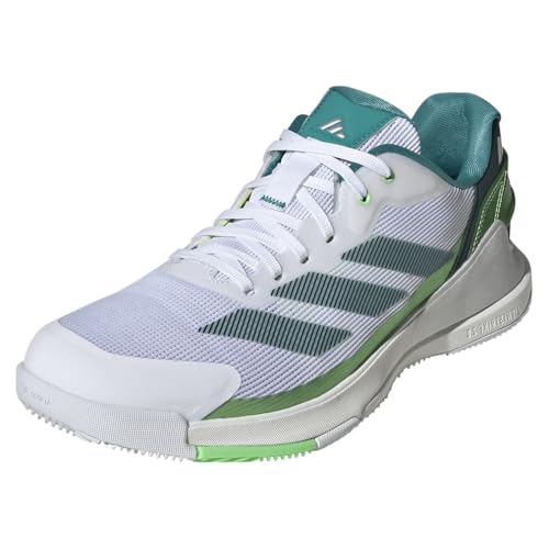 adidas Men's Crazyquick Padel Shoes White/Aurora Ivy/Lime Burst 13 Medium