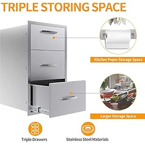 Outdoor Kitchen Drawer Stainless Steel Access Drawers for Outdoor Kitchen Island & Grill Station,17W X 30H X 21D Outdoor Kitchen Drawer Stainless Steel Access Drawers for Outdoor Kitchen Island Grill Station17W X 30H X 21D