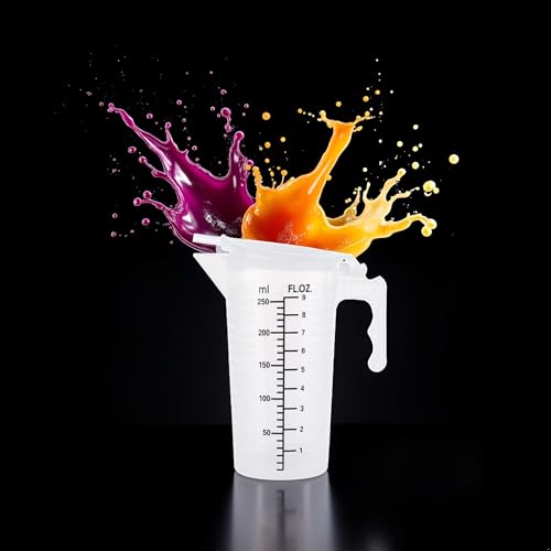 Vaso medidor plástico 250 ml con tapa y asa miniatura 4