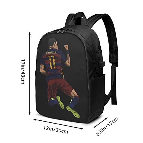 Neymar #11 Adult Backpacks Bag Laptop Bag Bookbag Usb Backpack 17 Inch For Daily3
