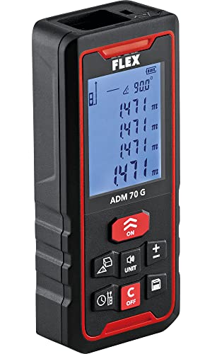 Flex Telémetro láser ADM 70 G (rango de trabajo 0,05-70 m, precisión ± 3 mm, medidor láser con batería, láser verde) 518956