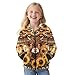 Garronmavis Highland Cow Zipper Hoodie 14-16 Years Boys Fleece Jacket Zip Up Sweatshirt Fall Sunflower Clothes Kids Warm Winter Hooded Sweater Southwest Aztec Graphic Hoodies Fashion Outfit