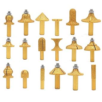 Diamond Dusted Router Bit Electroplated Diamond Router Bit 1/2'' Shank Bullnose Straight Cone for ...