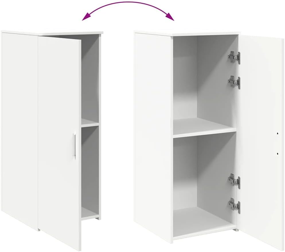 Compact White Storage Cabinet with Built-in Shelf, Engineered Wood Organizer for Office Supplies and Files, Storage Compact Design for Modern Spaces, 1 Unit Included