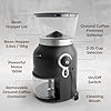 Kaffe Electric Burr Coffee Grinder (5.5oz) - Conical Burr - 25 Adjustable Coarseness Levels - Matte Black - Cleaning Brush Included