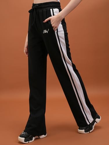 Image of Tokyo Talkies Women's Flared Regular Track Pants | Stretchable Trackpants | Casual Track Pants| Mid-Rise| Gymwear | Sports Wear