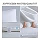 Homyrium Daunenkissen 80x80 2er Set Federkissen 80 x 80 cm Kopfkissen Daunen 1600g Federkopfkissen mit Daunen Schlafkissen Federnfüllung, 100% Baumwollbezug, 2er Pack