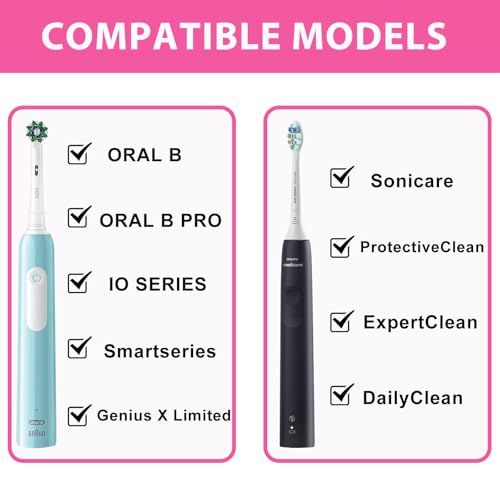 Image of 5pcs Toothbrush Head Covers Cap & Travel Case for Oral-B /Oral-B Pro /Phlips Sonicare /iO Series Electric Toothbrush, Portable Protective Case and Toothbrush Cover Set (Pink)