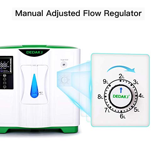 Image of DE-2AW 2L Portable Lightweight Oxygen Concentrator with inbuilt Nebulizer , Green, White