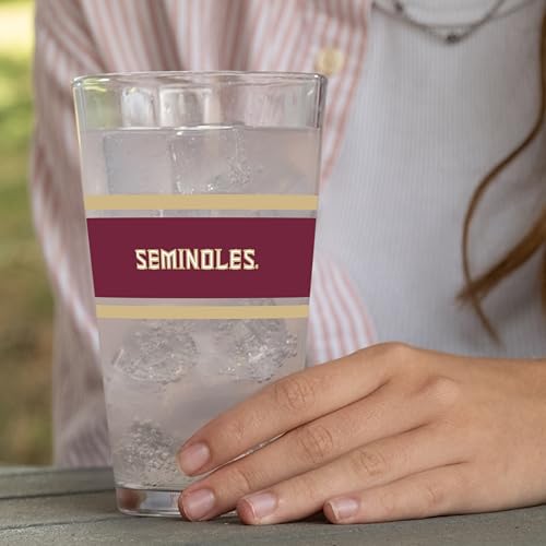Image of Logo Brands NCAA 16 oz Pint Glass - Durable Glass With Bold Team Color- Chip-Resistant Rim Drinkware For Fans, Tailgates, Home Bars & Everyday Use