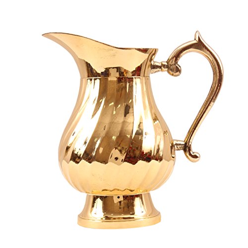 Image of Indian Art Villa Brass Lining Design Jug Pitcher |1000 ML| for Serving & Storage Water Tableware