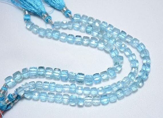 Perles az bleu de 6mm en fil de 7 pouces pour la conception de bijoux en pierre gemme