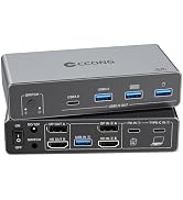 Amazon.co.jp: HDMI DP KVM切替器 4K@60Hz 2モニタ2コンピュータ、2