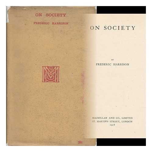 On Society (Essay Index Reprint Series) 083692052X Book Cover