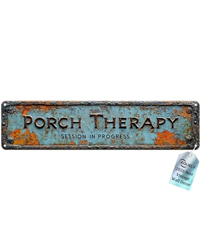 Country-Style Porch Healing Metal Sign Vintage Tin Retro Wall Decor 4x16 Inch Rustic Hanging Plaque for Home Bar Kitchen Garage Farmhouse Bedroom Office Indoor Outdoor Decorative Gift(1pc)