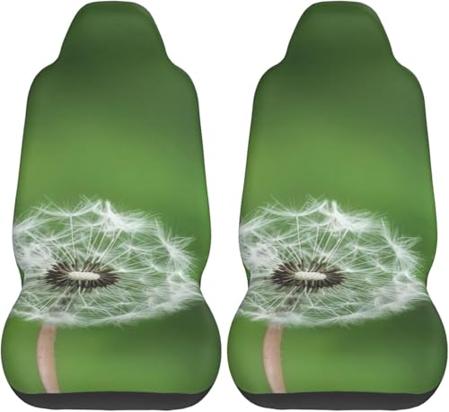 飛び立つタンポポの綿毛 蒲公英花 カーシートカバー 2枚セット 前席用 軽 防汚 気性 洗える 普通車 適用 フロント 軽自動車 シートカバー 背面フルカバー ブラック 運転席 助手席 車用 シート カバー おしゃれ プレゼント