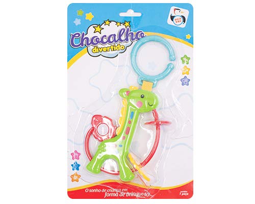Chocalho Infantil Bebê para Carrinho e Berço, Pica-Pau Brinquedos, Multicor