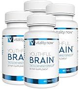 Vitality Now Youthful Brain 4 Bottle Bundle - Memory & Brain Health Support Supplement - Brain Bo...