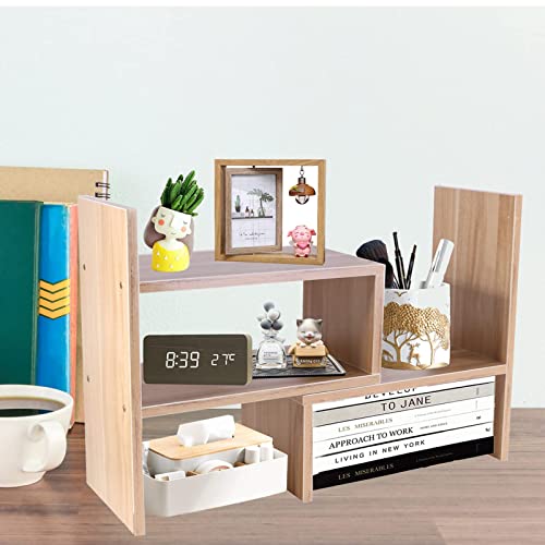 image for PENGKE Office Storage Rack Desktop Organizer,Home Decor Adjustable Woo