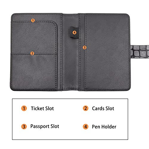 Image of Melsbrinna Premium Leather Passport Holder Covers Case, Waterproof Rfid Blocking Travel Wallet Passport Holder with Pen Holder, Cute Passport Book for Women /Men