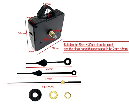 Miniatura 2 de Jzk 2 Mecanismos Silenciosos Con Batería Y Manecillas Para Reloj De 20-30 Cm, Sin Tic Tac, Mecanismo De Cuarzo