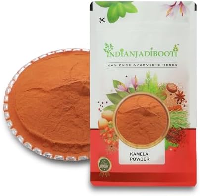 IndianJadiBooti Kamila Powder (100g Pack Of 2) | Pure Mallotus Philippensis | Kamela/Kampillaka | Ayurvedic Herb for Gut Cleanse & Skin Wellness | Natural Red Dye | Edible Grade