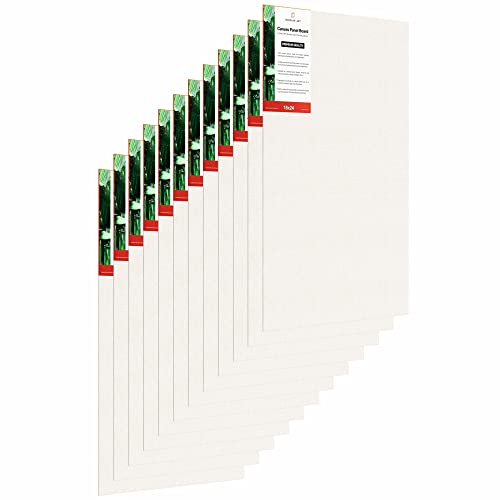 Image of Scholar Art Hobby Series 04 Oz (230 GSM) 100% Cotton Canvas Panel Board for Painting (White Blank Canvas Boards for Acrylic Paint, Oil Paint, Wet & Dry Media) | 16 inchx24 inch (40x60 cm), Pack of 12