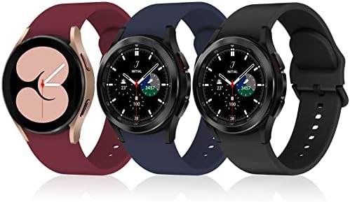 Amazon Com 3 Packs Gapless Watch Bands Compatible With Samsung Galaxy Watch 4 Band 40mm 44mm Galaxy Watch 4 Classic Band 42mm 46mm mm Flexible Silicone Straps For Women Man Black Darkblue Winered Cell