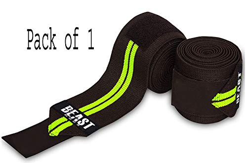 Image of Weight Lifting Knee Wraps Heavy Duty Elastic Compression Support for Squats Gym Power Lifting Olympic Lifting Workout Cross Training and Cross fit - Pack of 1 (Green)
